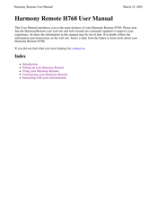 Harmony H768 User Manual