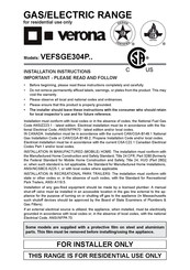Verona VEFSGE304P Installation Instructions Manual