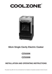 Coolzone CZ55506 Installation And Operating Instructions Manual
