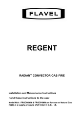 Flavel Regent FRGCP0MN Installation And Maintenance Instructions Manual