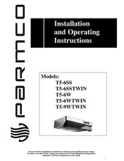 Parmco T5-6SS Installation And Operating Instructions Manual