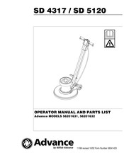 Nilfisk-Advance SD 4317 Operator's Manual And Parts List