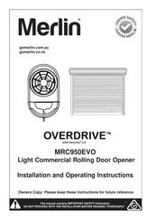 Merlin OVERDRIVE MRC950EVO Nstallation And Operating Instructions