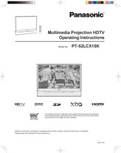 Panasonic PT-52LCX15K Operating Instructions Manual