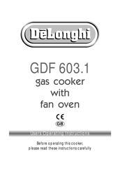 DeLonghi GDF 603.1 User Operating Instructions Manual