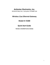 Actiontec F2300 Quick Start Manual
