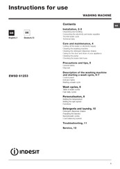 Indesit ewsd61253 Instructions For Use Manual