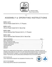 Bullet Barbecue 0-4078 Assembly & Operating Instructions