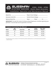 Sussman ES30A Installation, Operation And Maintenance Manual