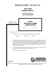KEPCO KFD 24-4.2-28W Operator's Manual