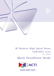 ACTi CAM-6600 Series Quick Installation Manual