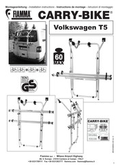 Fiamma Volkswagen T5 Installation Instructions Manual