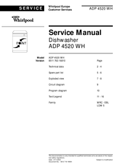 Whirlpool ADP 4520 WH Service Manual