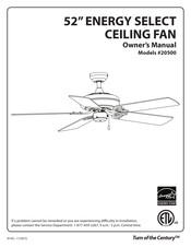 Turn of the century 20500 Owner's Manual