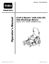 Toro Z149 Z Master 74411 Operator's Manual