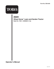 Toro 265H Wheel Horse Operator's Manual