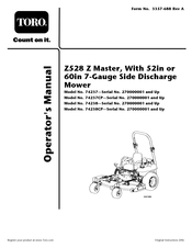 Toro Z528 Z MASTER Operator's Manual
