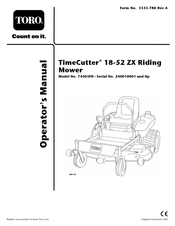 Toro 18-52ZX TimeCutter Operator's Manual