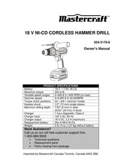 MasterCraft 054-3170-8 Owner's Manual