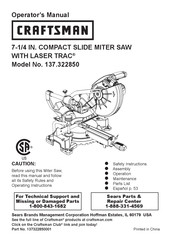 Craftsman 137.322850 Operator's Manual