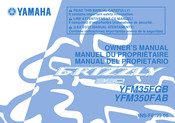 Yamaha GRIZZLY 350 YFM350FAB Owner's Manual