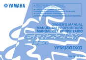Yamaha GRIZZLY 350 YFM35GDXG Owner's Manual