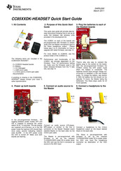Texas Instruments PurePath CC85XXDK-HEADSET Quick Start Manual