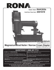 Rona RAK283b Operator's Manual