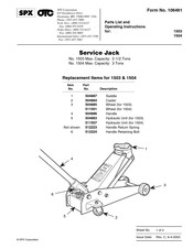 Spx 1503 Parts List And Operating Instructions