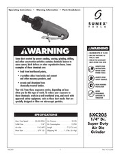 Sunex Tools SXC205 Operating Instructions Manual