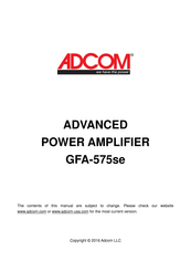 Adcom GFA-575se User Manual