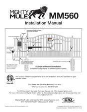 Mighty Mule MM560 Installation Manual