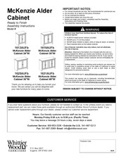 Whittier Wood 1619AUF Assembly Instructions Manual