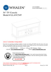 Whalen LLAVC54T Assembly Instruction Manual