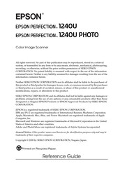 Epson Series
Perfection 1240U Series Reference Manual