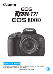 Canon EOS REBEL T7I Instruction Manual