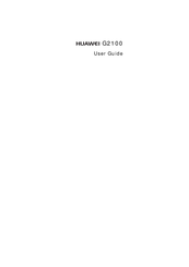 Huawei G2100 User Manual