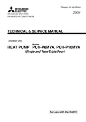 Mitsubishi Electric PUH-P10MYA Technical & Service Manual