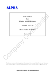 Alpha Networks WMP-N09 User Manual