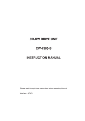 Panasonic CW-7585-B Instruction Manual