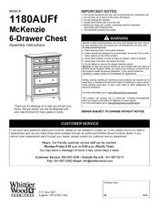 Whittier Wood 1180AUFf Assembly Instructions Manual