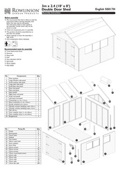 Rowlinson Garden Products 10’ x 8’ Double Door Shed Assembly Instructions