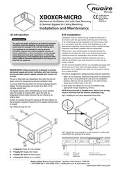Nuaire Group XBOXER-MICRO Installation And Maintenance Manual