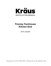 Kraus Fireclay Farmhouse KFR1-33GWH Installation Manual