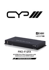 Cyp PRO-F12TX Operation Manual