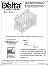 Delta Childrens Products 7040 Instructions For Use Manual