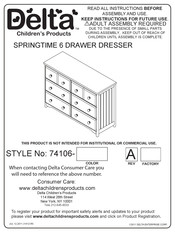 Delta Childrens Products 74106 Series Instructions For Use Manual