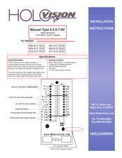 Holovision 400-S12-TES2 Installation Instructions Manual