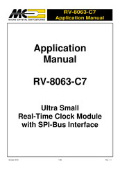 Micro crystal RV-8063-C7 Applications Manual