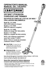Craftsman 151.74982 Operator's Manual